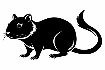 gerbil silhouette line art vector illustration with a white background