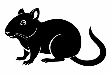 gerbil silhouette line art vector illustration with a white background