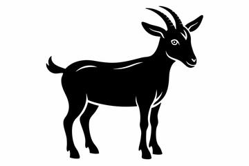 goat silhouette line art vector illustration with a white background