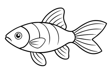 goldfish silhouette line art vector illustration with a white background
