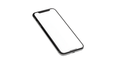 Modern smartphone mockup with blank white screen for app presentation on transparent background 3d