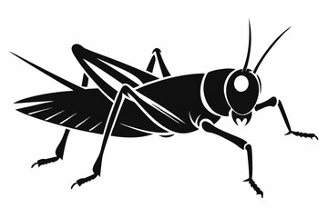 grasshopper silhouette line art vector illustration with a white background