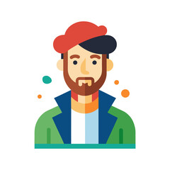 A artist man isolated on transparent background