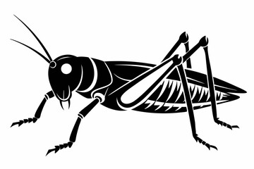 grasshopper silhouette line art vector illustration with a white background