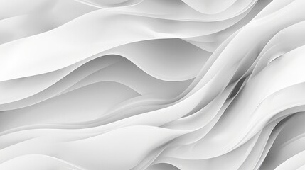 Fototapeta premium Fluid, smooth patterns of white and gray blend harmoniously, providing a serene atmosphere ideal for backgrounds in creative projects or digital designs.