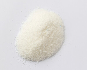 Shot of the washing powder on the white background. Hygiene