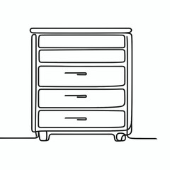 cabinet silhouette thin lines flat colors