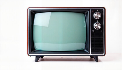Vintage retro television with knobs and buttons, nostalgic appeal