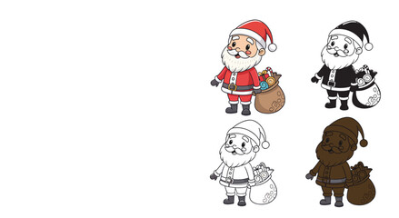 cartoon santa claus set
