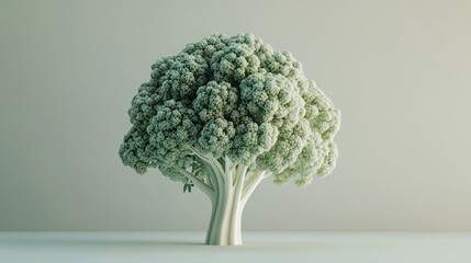 Broccoli tree, stylized, healthy, vibrant