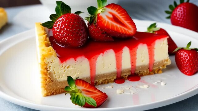 Fresh Berry Cheesecake Slice