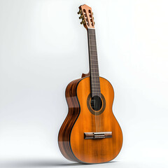 Fototapeta premium Acoustic Guitar Still Life: Elegant Handmade Mahogany & Rosewood Instrument for Music Lovers and Musicians