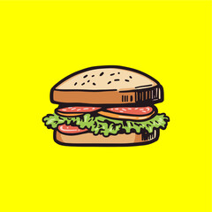 Yummy Burger Illustration