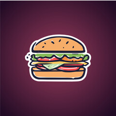 Yummy Burger Illustration