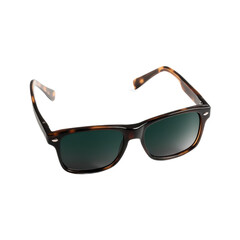 Stylish Tortoise Shell Sunglasses with Dark Green Lenses - Isolated Product Shot