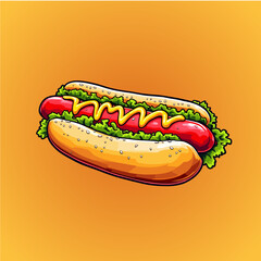 Hot Dog Illustration