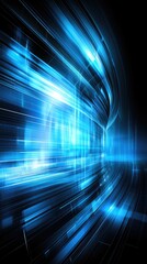 Obraz premium Abstract blue light streaks create futuristic motion with speed trails, for technology backgrounds