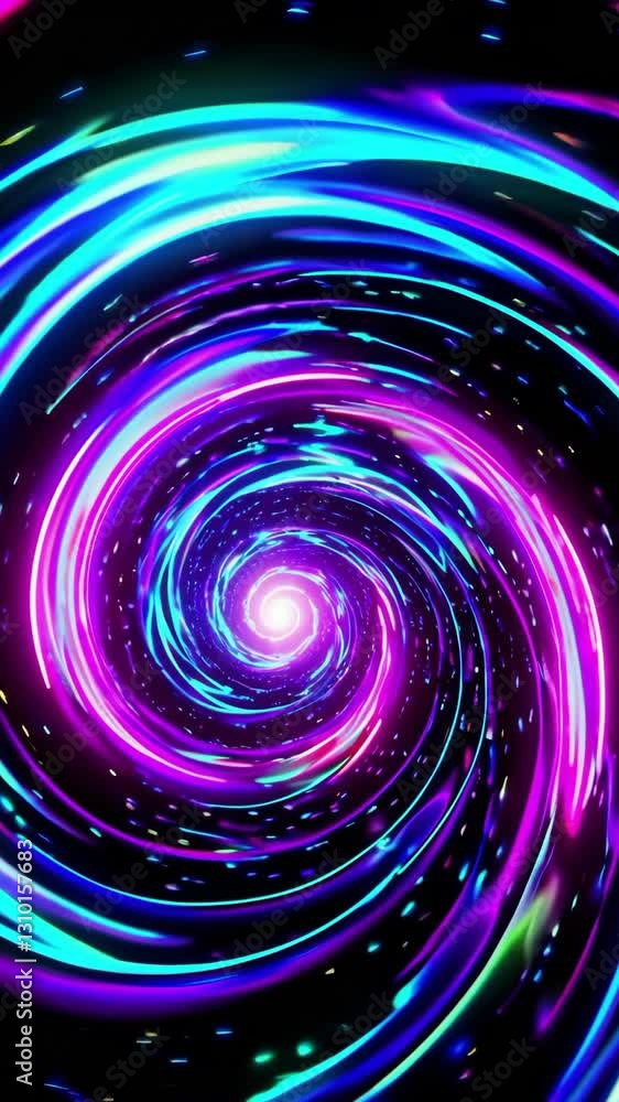 Canvas Prints experience a mesmerizing swirling vortex featuring vibrant neon colors that captivates the viewer. i