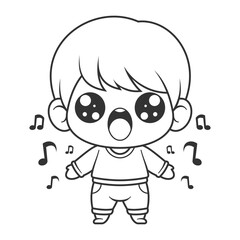 Kids want to be a singer, for coloring