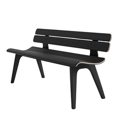 wooden black bench isolated on transparent background Generative Ai.