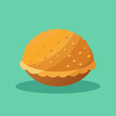 Vibrant orange textured sphere against a turquoise background, ideal for design