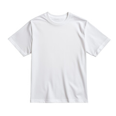 Naklejka premium Plain white short sleeve t-shirt displayed on a clean surface in bright lighting suitable for casual wear and layering