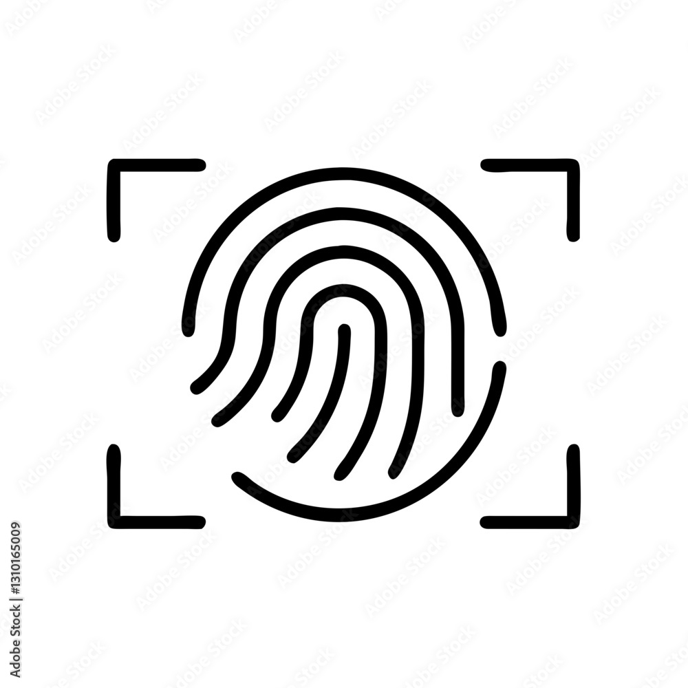 Poster fingerprint scan icon showcasing security technology concept