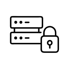 Obraz premium Secure server icon with padlock, cybersecurity protection concept
