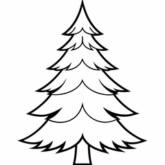 Simple outline of a Christmas tree with no decorations or details