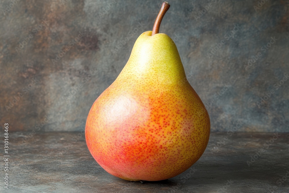 Poster vibrant pear displayed against a textured background showcasing its natural colors and shape