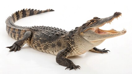Fototapeta premium American Alligator On White Background