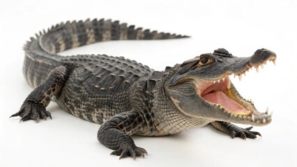 Naklejka premium American Alligator On White Background
