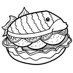 Detailed illustration of a fish with intricate scales and fins