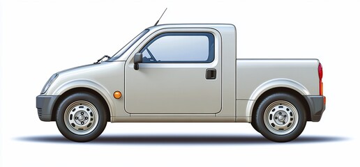 Fototapeta premium Silver compact pickup truck