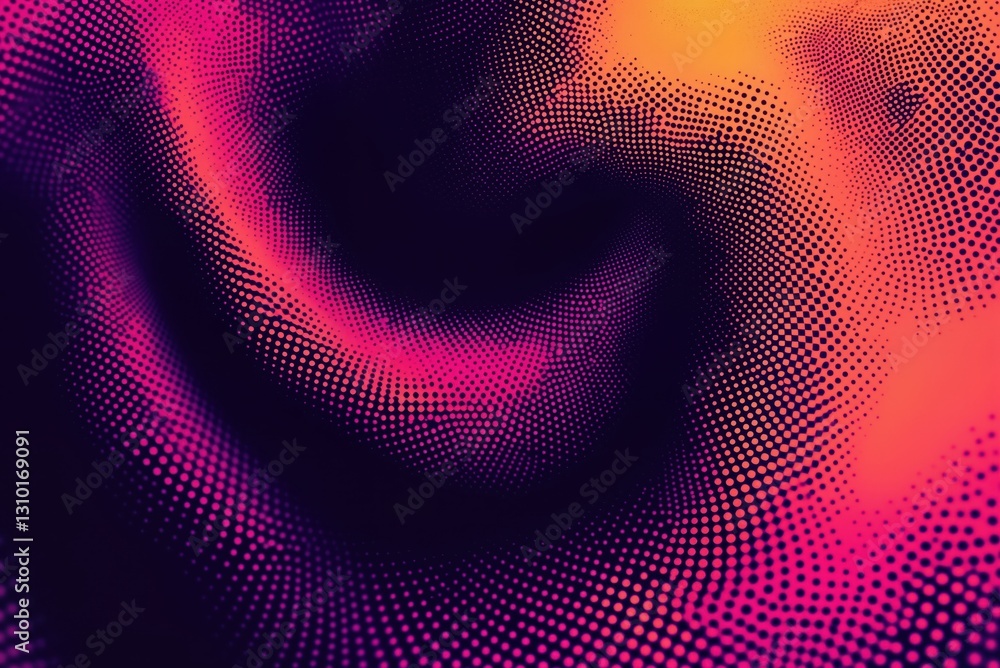 Poster abstract background forming a wavy red and orange pattern with dots