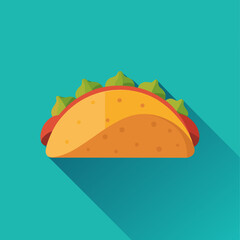 Colorful taco illustration on a bright background with vibrant details