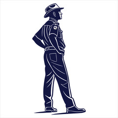 silhouette police on white background