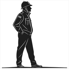 silhouette police on white background