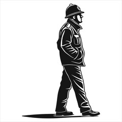 silhouette police on white background