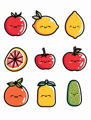 A collection of fruit icons.