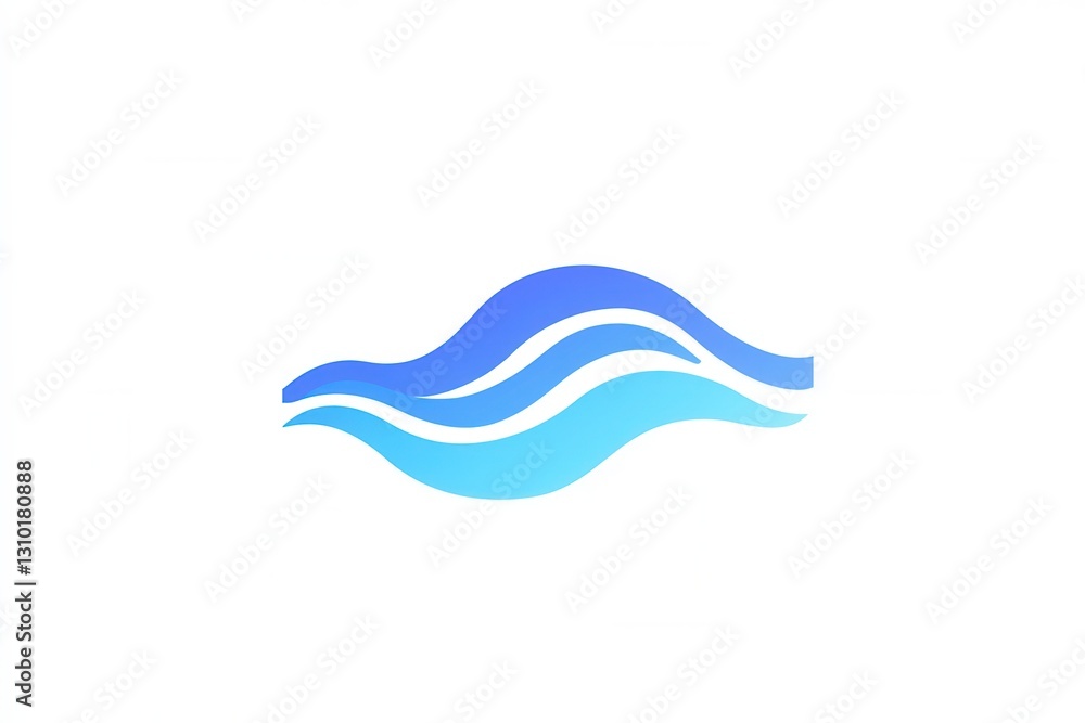 Leinwandbilder minimalist wavy blue line design symbolizing calmness in an abstract style for modern aesthetics and