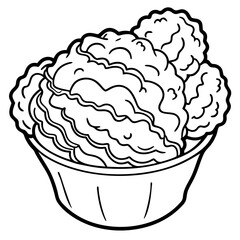 Detailed illustration of fluffy clouds in a clear blue sky