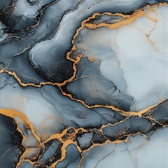 Abstract gray and gold marble texture.