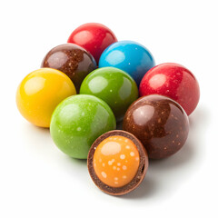 Obraz premium Colorful hard candies sweet treats deliciousness candy pile