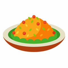 Colorful plate of delicious food with vibrant toppings and greens