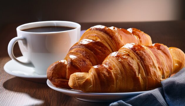 leckeres fruhstuck mit brotchen und kaffee