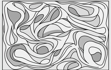 Abstract grayscale illustration with flowing, organic shapes and lines.