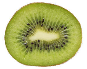 Kiwi Fruit Slice Close Up, Fresh and Healthy Food, Green Color, Transparent PNG, Isolated