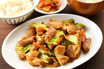 ホルモン炒め　ハイアングル