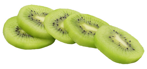 Kiwi Fruit Slice Close Up, Fresh and Healthy Food, Green Color, Transparent PNG, Isolated
